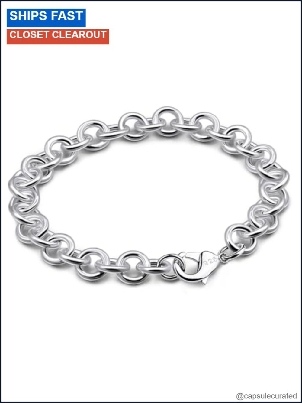 925 Sterling Silver Cable Wire Link Chain Bracelet 24k Gold Plated Cuff